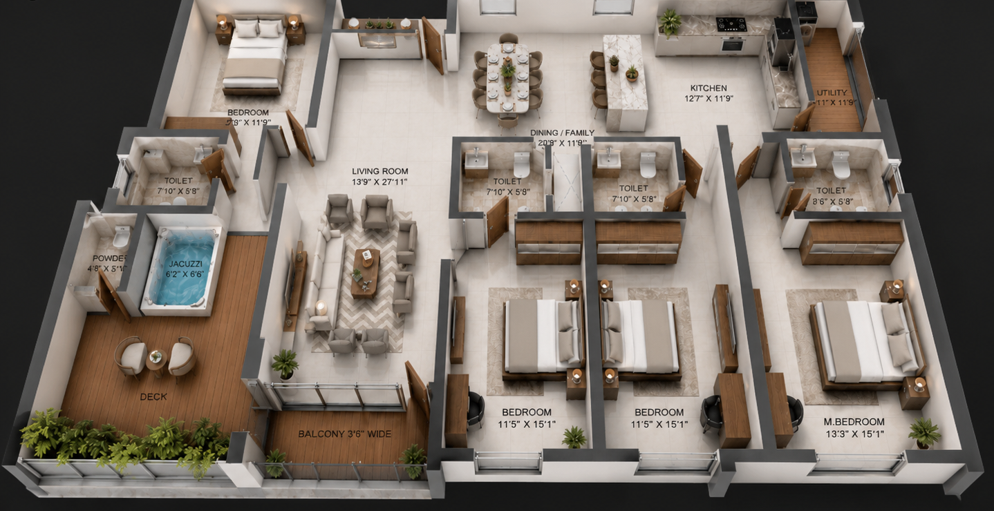 Marina One interactive 4 BHK floor plan